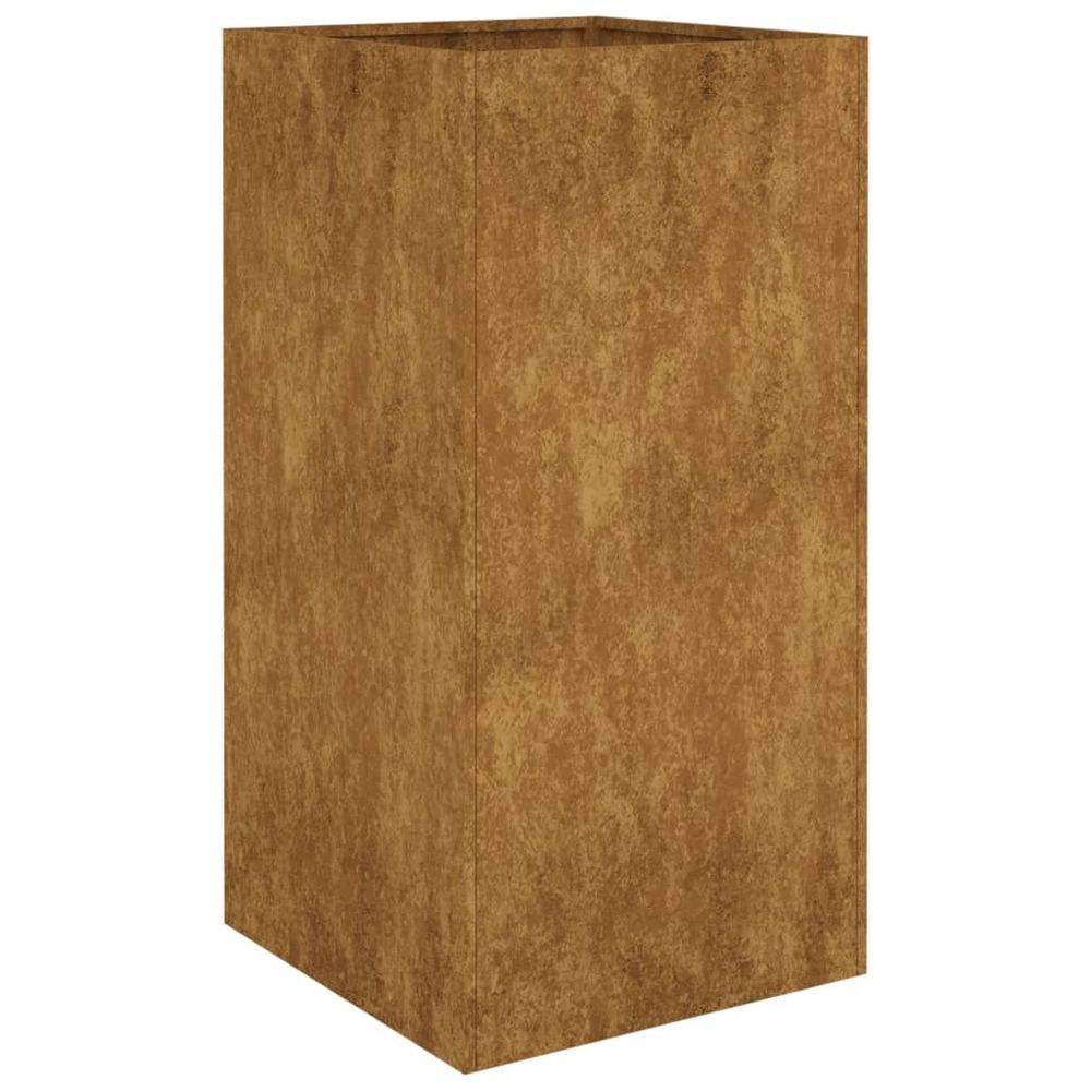 Jardinière bac lit surélevé plantes fleurs terrasse jardin 40 x 40 x 80 cm acier corten marron