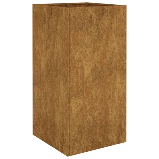 Jardinière bac lit surélevé plantes fleurs terrasse jardin 40 x 40 x 80 cm acier corten marron