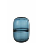 Vase en verre bleu 13.5x13.5x20 cm