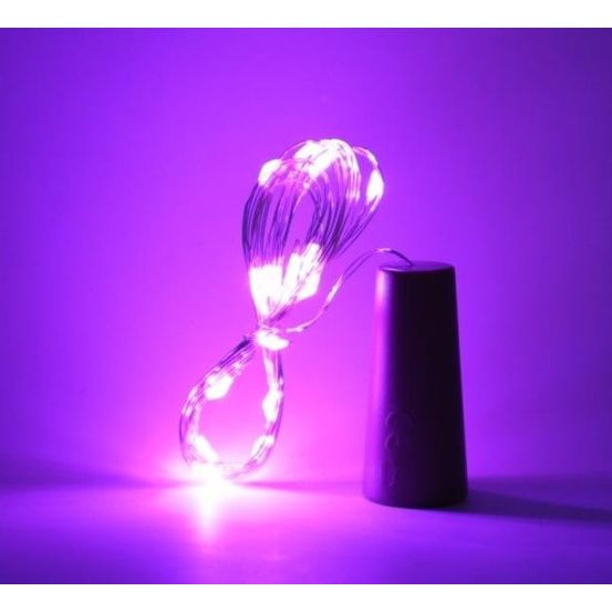 Bouchon guirlande lumineuse pour bouteille - jaune