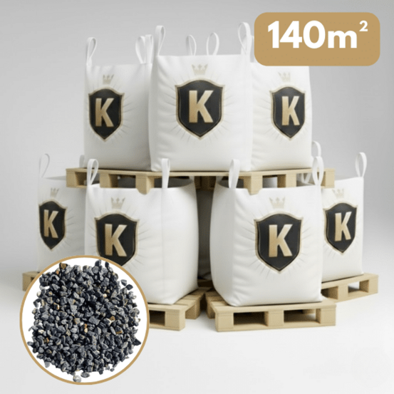 Gravillons concassés marbre bleu-gris 10/14 mm – pack 7 big bag +/- 1,5t – 140 m²