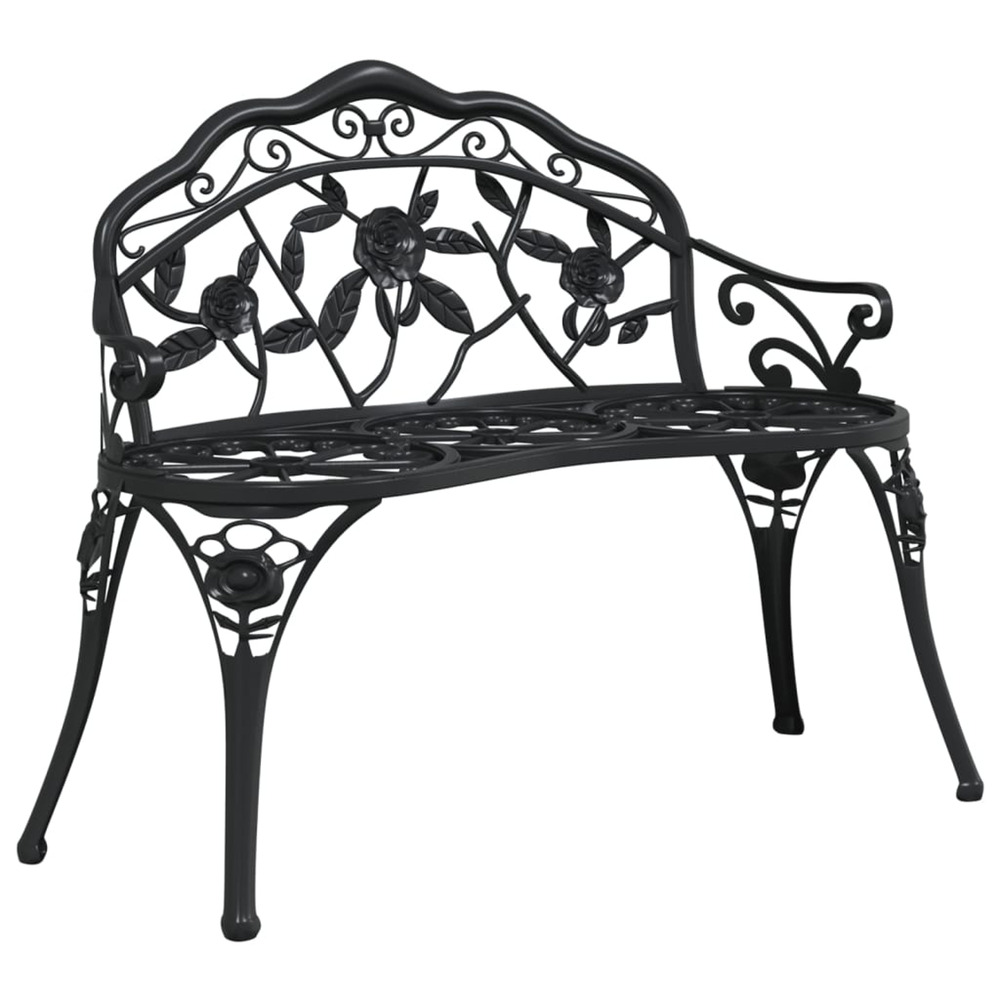Banc de jardin 100 cm aluminium coulé noir