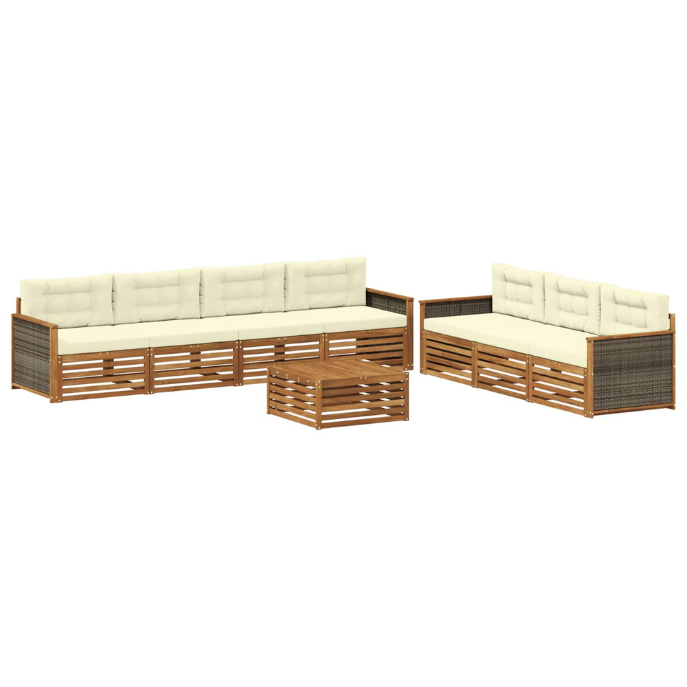 Ensemble de canapés d'extérieur 8 pcs naturel et crème
