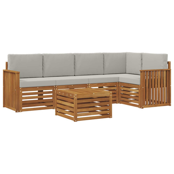 Ensemble de canapé d'angle 6 pcs gris naturel et clair