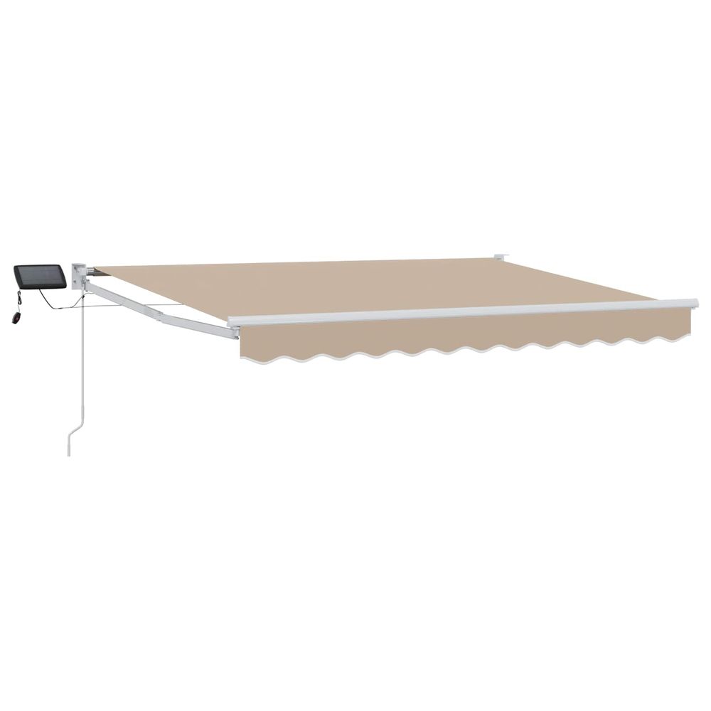 Store rétractable manuel avec leds beige et blanc 3 x 2,5 m