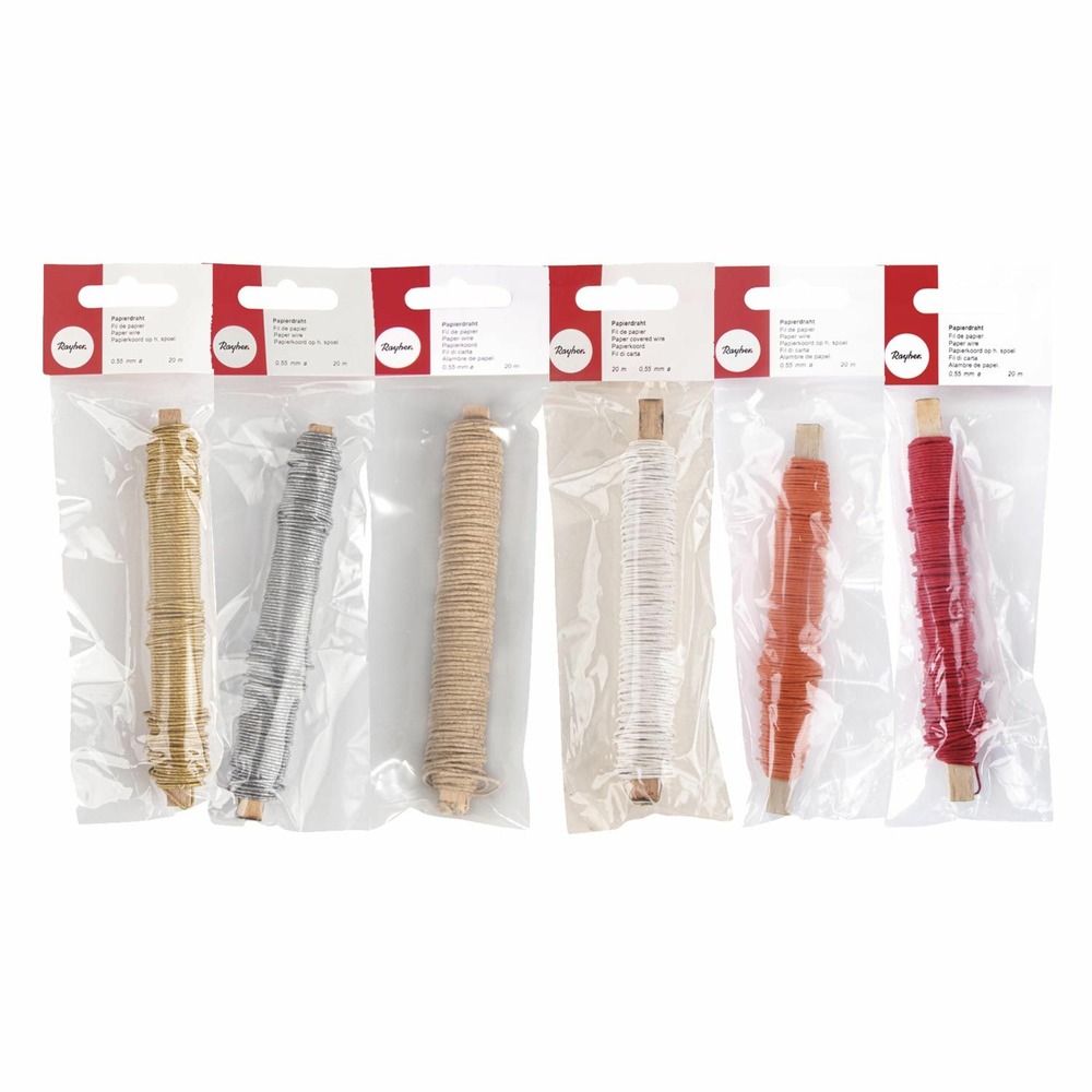 6 bobines de fil de papier floral 20 m