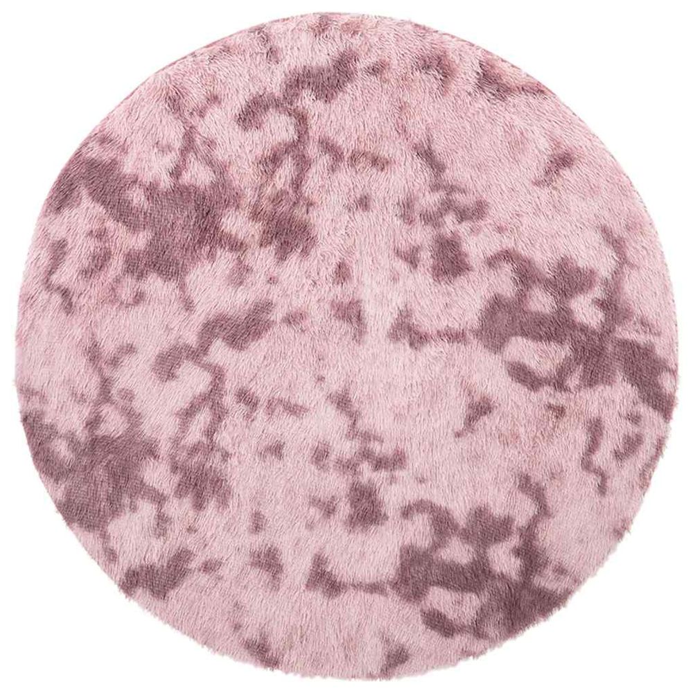 Tapis shaggy à poils longs navarra rose poudré 100x100 cm