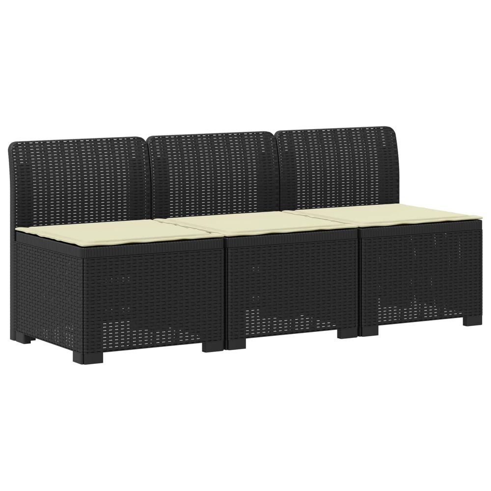 Canapé de jardin 3 places avec coussins look rattan 3 place pp