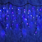 Rideau stalactites guirlande lumineuse extérieur 200 leds animées bleues