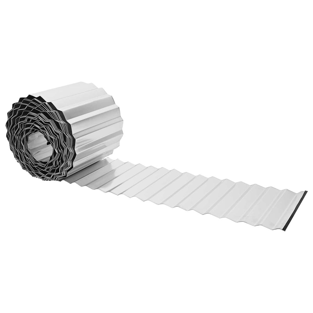 Bordure de pelouse 10 m x 30 cm acier galvanisé argenté