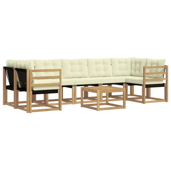 Ensemble de canapés d'extérieur 8 pc blanc et crème