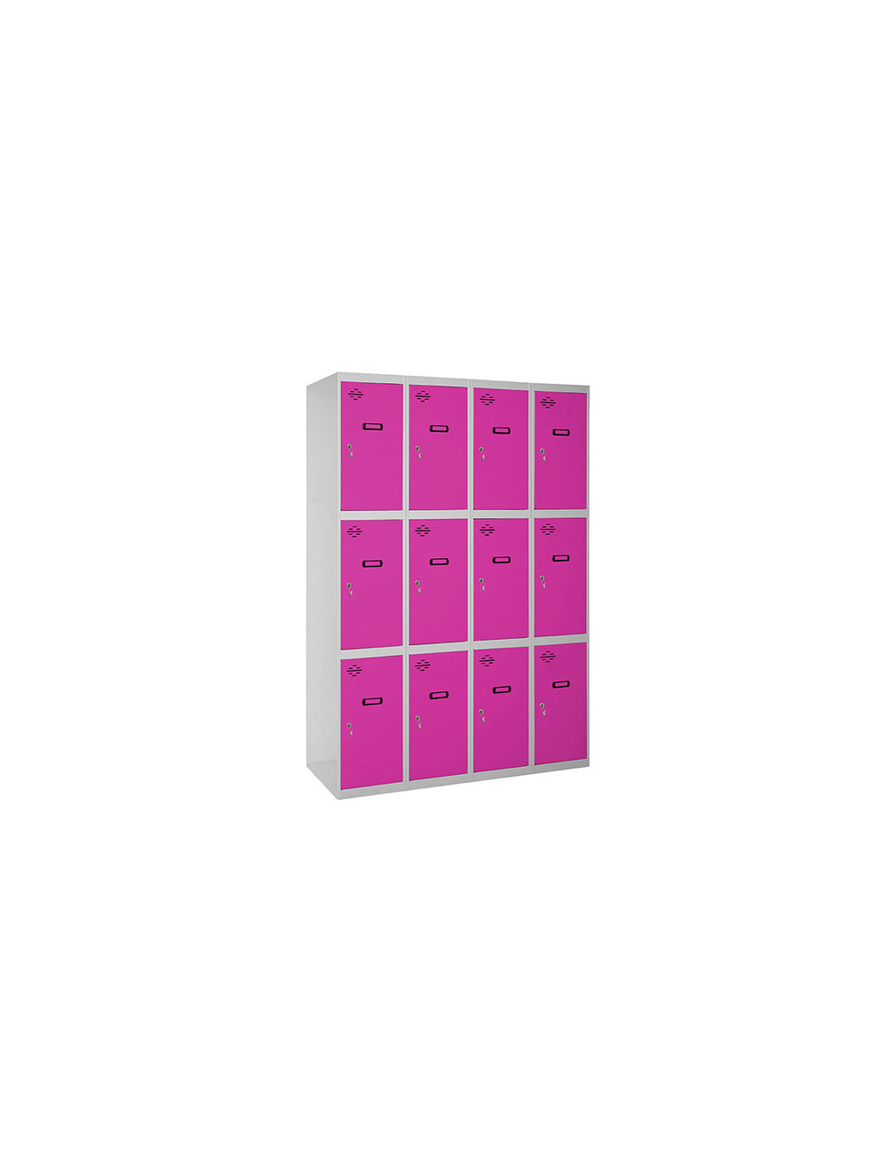 Casier-armoire simonlocker desm. 3 portes 4/12 300 (1200) gr/rs gris/rose 1800x1200x500 - simonrack