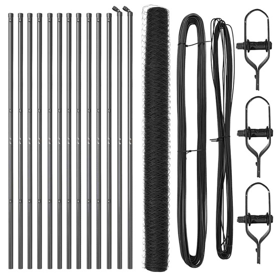 Poteau de clôture. Gris 25 x 1,5 m (maille de 50 mm) acier