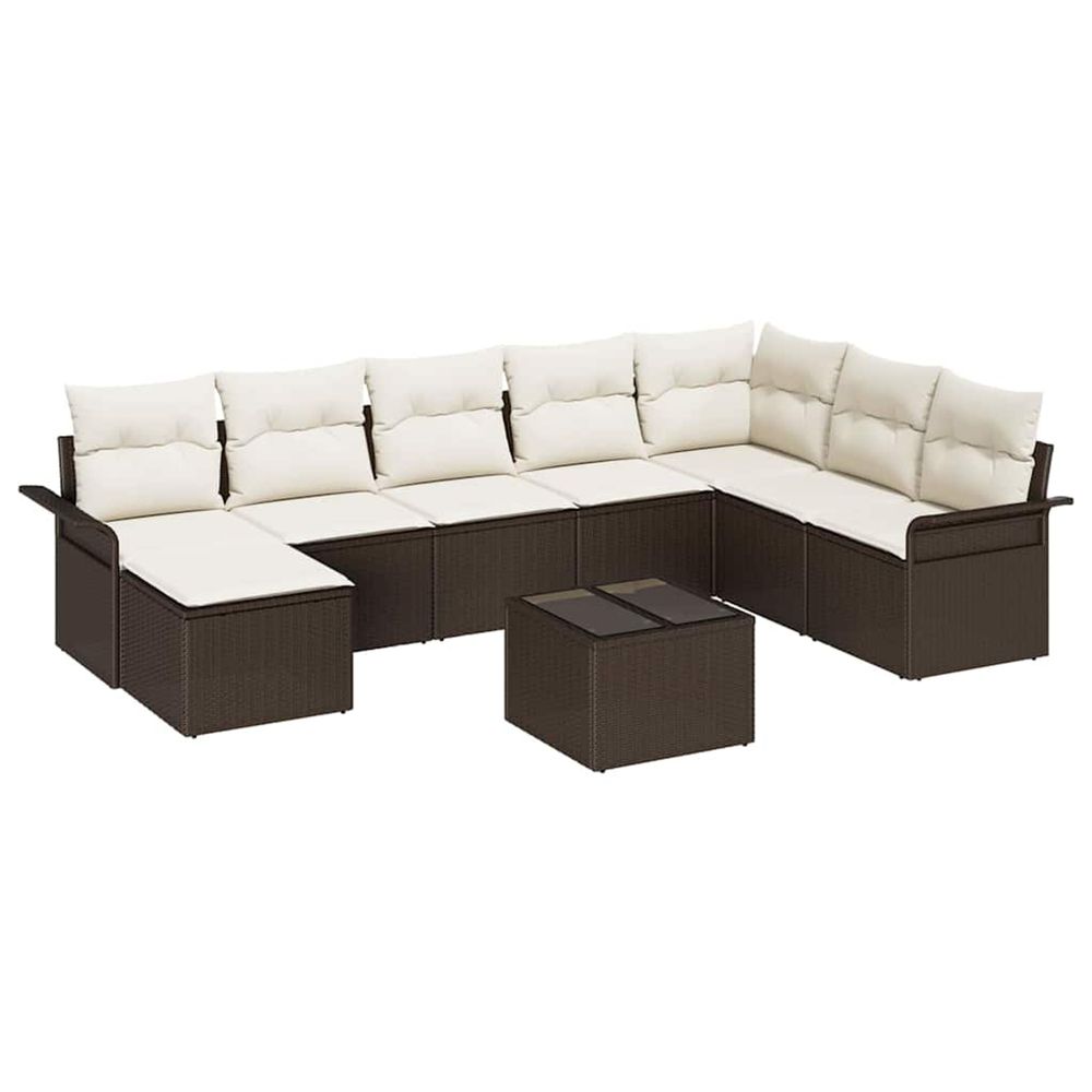 Ensemble de canapé de jardin 9 pc gris poly rotin