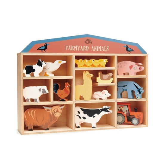 Set d'animaux en bois : animaux de la ferme