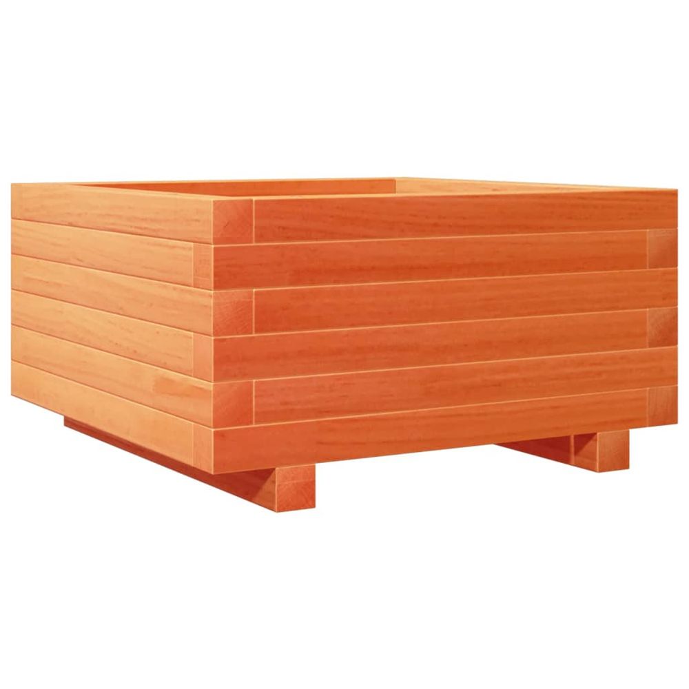 Jardinière d'extérieur cire marron 50x50x26,5 cm bois de pin massif
