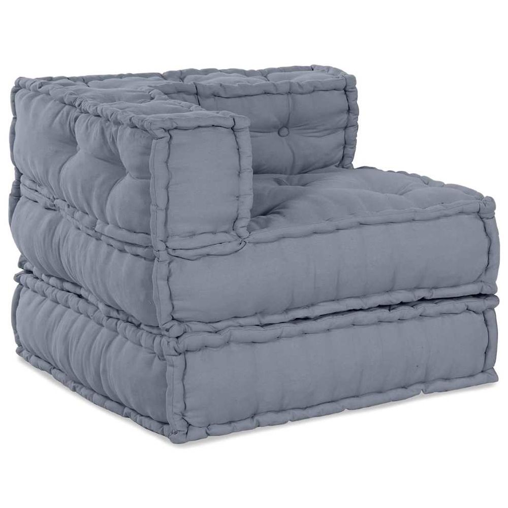 Unité de canapé modulaire tissu gris 210 x 140 x 56 cm