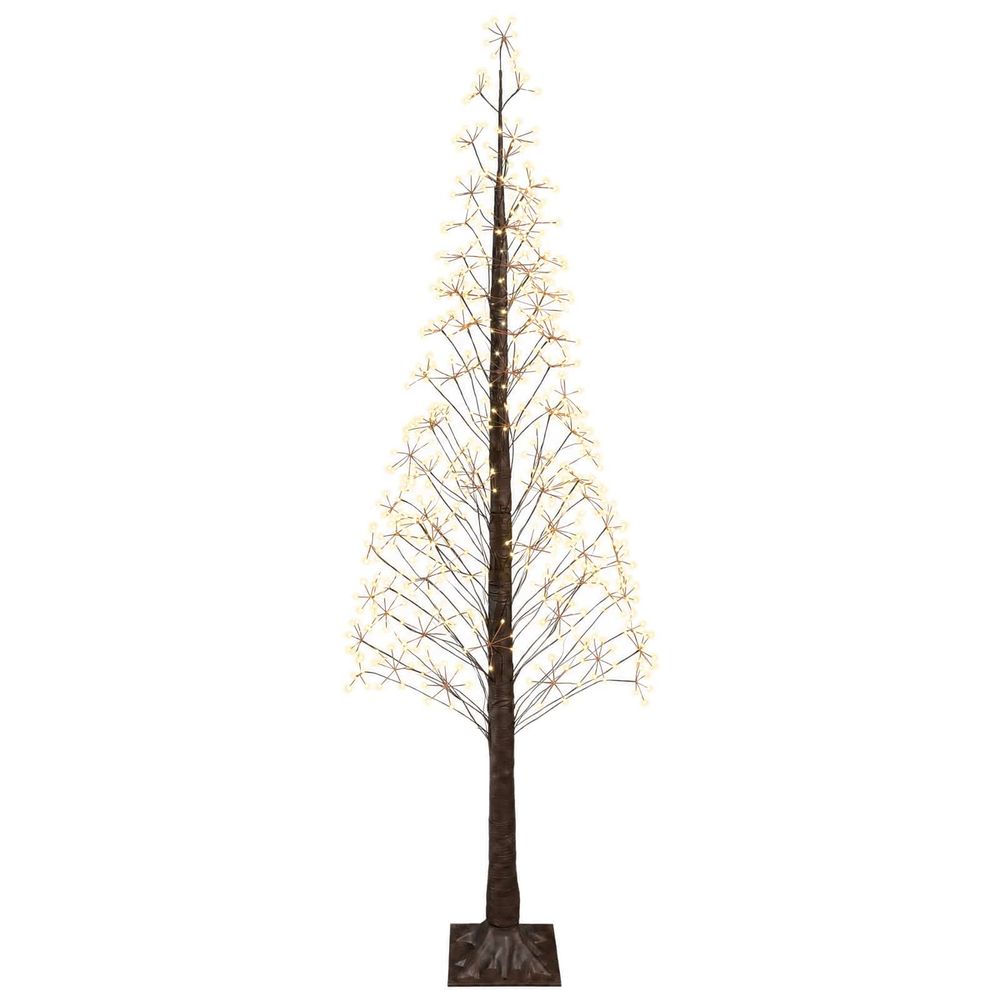 Sapin de noël lumineux marron 240 cm plastique 688 led