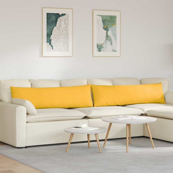 Coussins de canapé 2 pcs jaune clair 145 x 40 cm