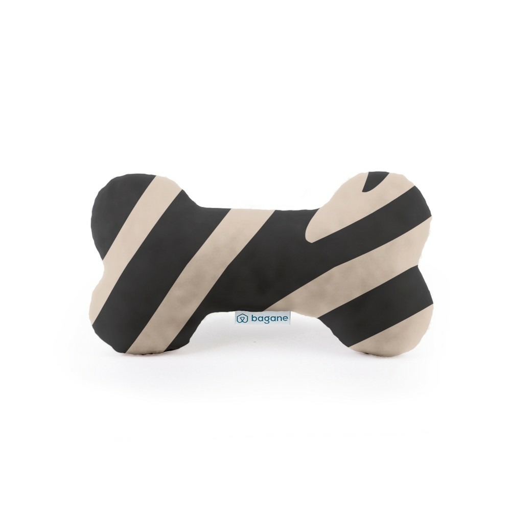 Concorde - jouet os pour chien en tissu motif zèbre sable sauvage, 20x12x6cm
