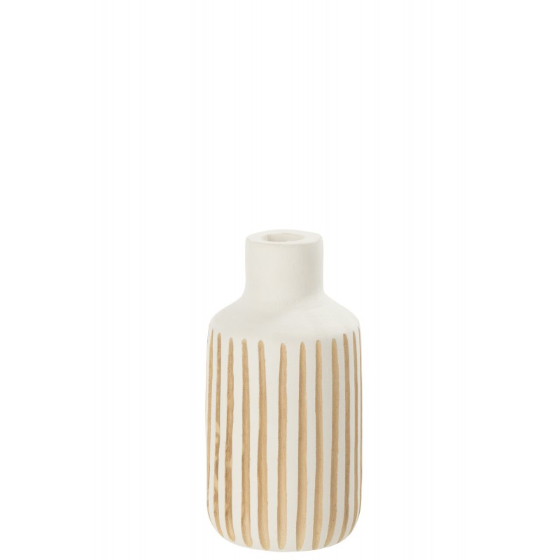 Vase en bois blanc 18x18x33 cm
