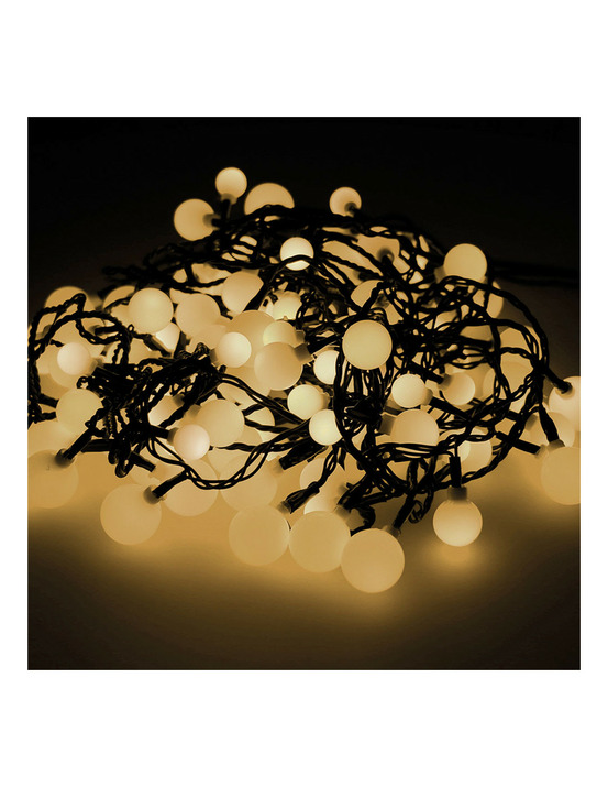 Guirlande lumineuse led ''cherry'' lampes de 3 tailles 14m 120 led lumière chaude extérieur