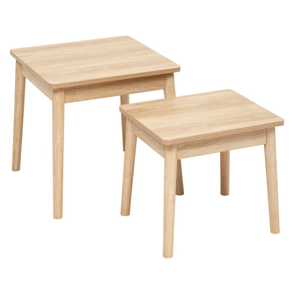 5five - lot de 2 tables gigognes abana bois clair