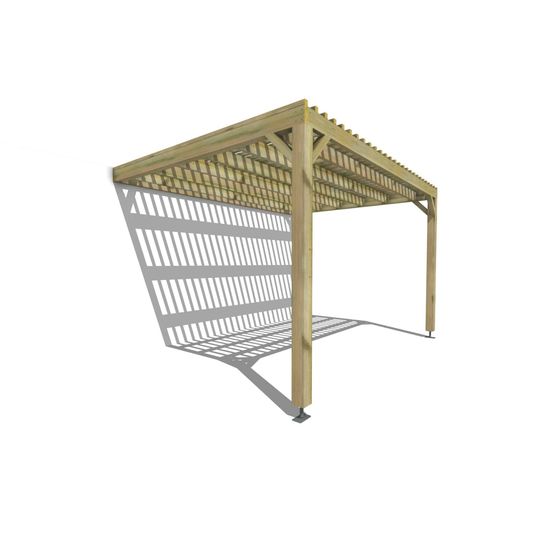 Pergola bois • 4m x 3m • adossée • sens largeur • lattage bois • livraison comprise