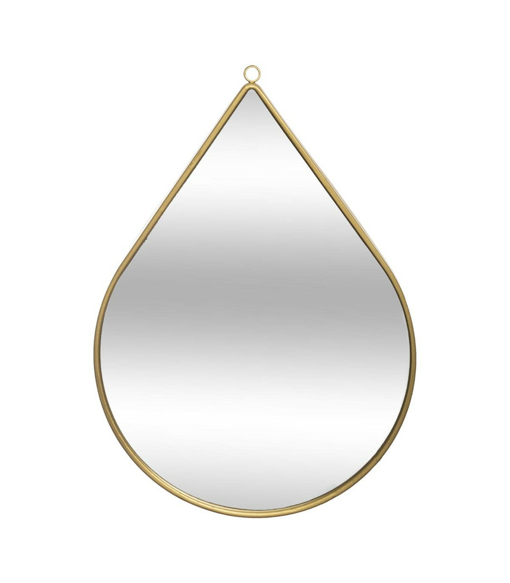 Miroir mural en métal en forme de goutte 21 x 29 cm