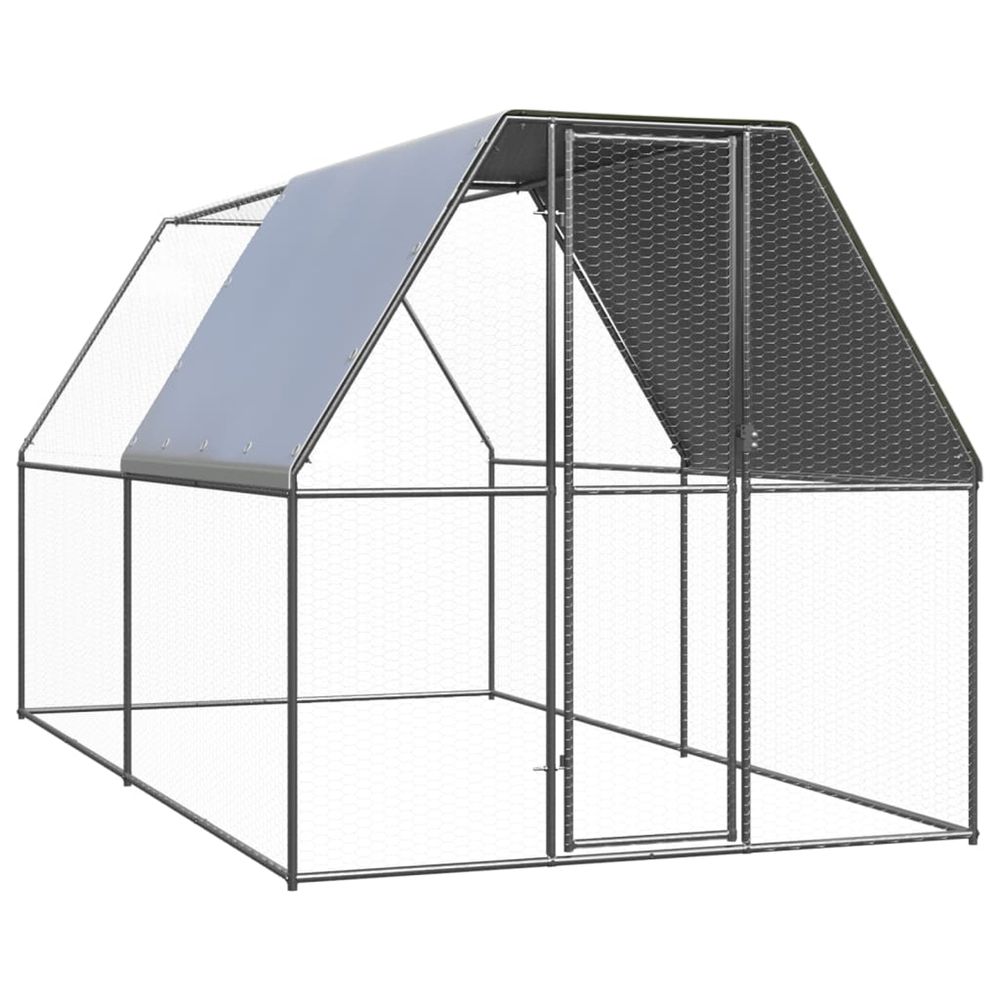 Poulailler d'extérieur 2x4x2 m acier galvanisé