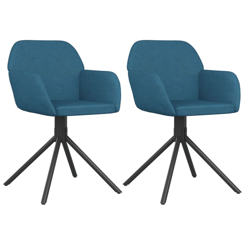 Chaises pivotantes à manger lot de 2 bleu velours