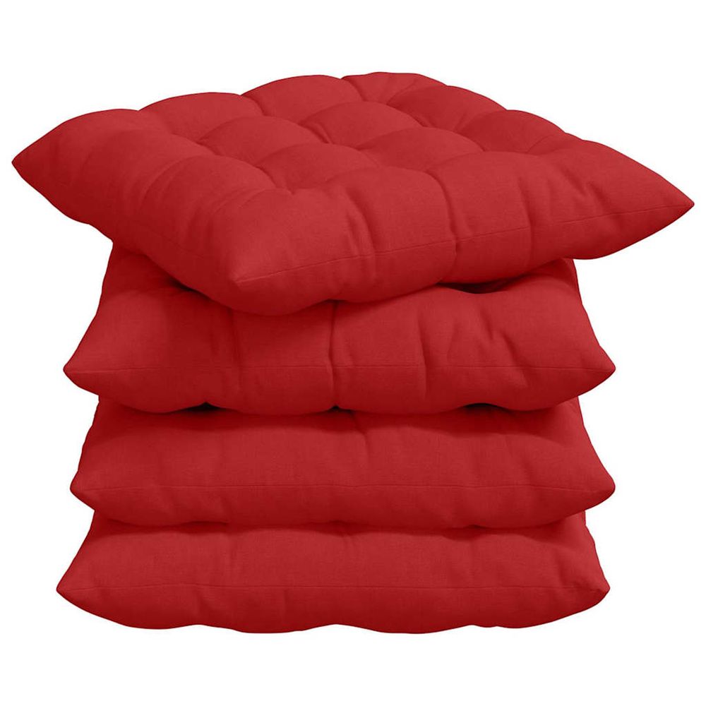 Coussins de siège 4 pc tissu rouge 40 x 40 x 6 cm