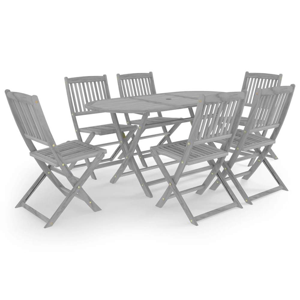 Table et chaises de jardin 7 pcs Bois
