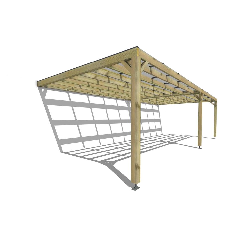 Pergola bois • 9m x 4m • adossée • sens largeur • couverture étanche transparente incluse • livraison comprise
