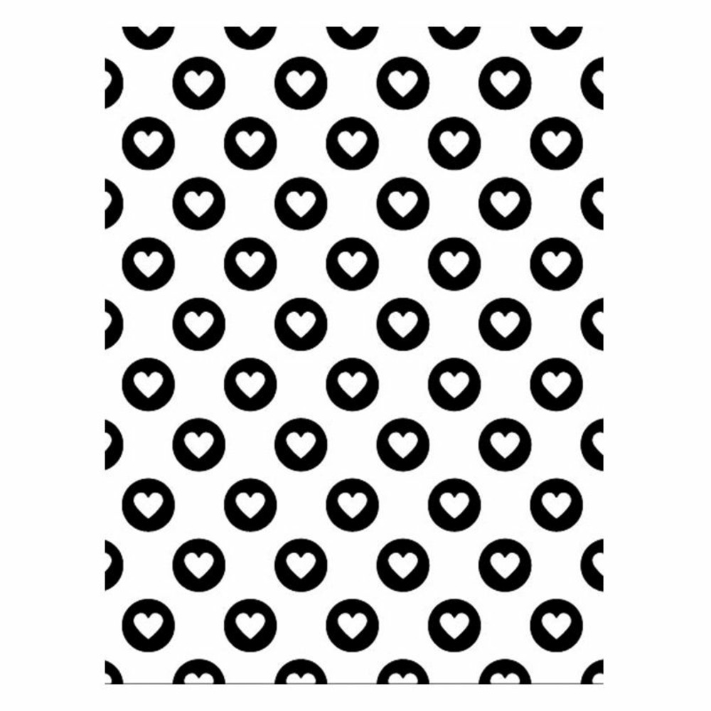 Matrice d'embossage fond ronds à cœurs 10 x 15 cm