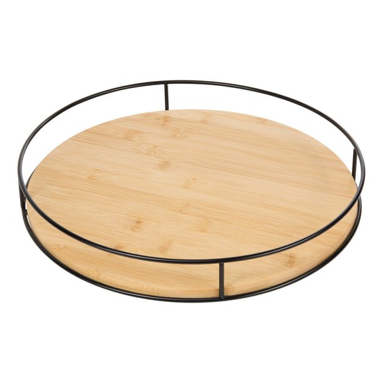 5five - plateau tournant black bamboo d35cm beige