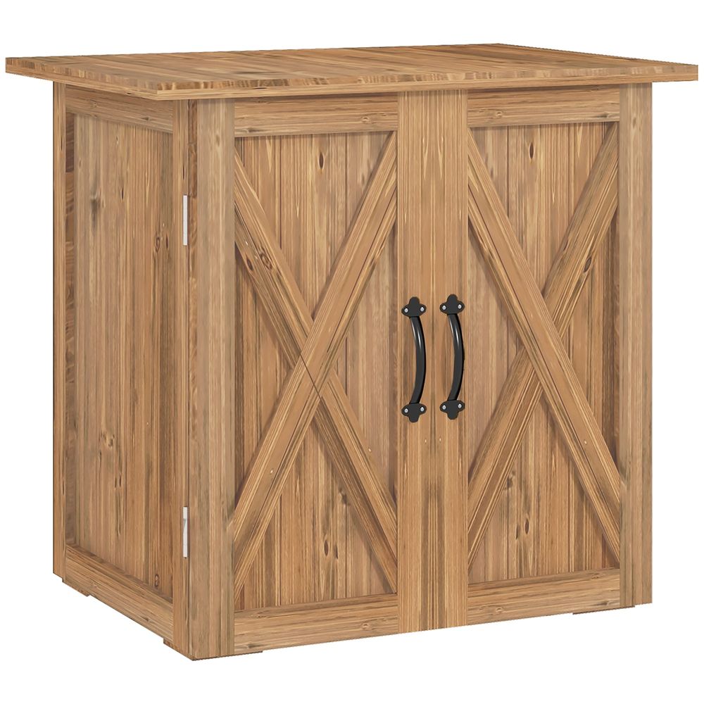 Armoire de jardin bois de sapin 77 x 55 x 72 cm marron pour terrasse style campagne - comfortxl outdoor living