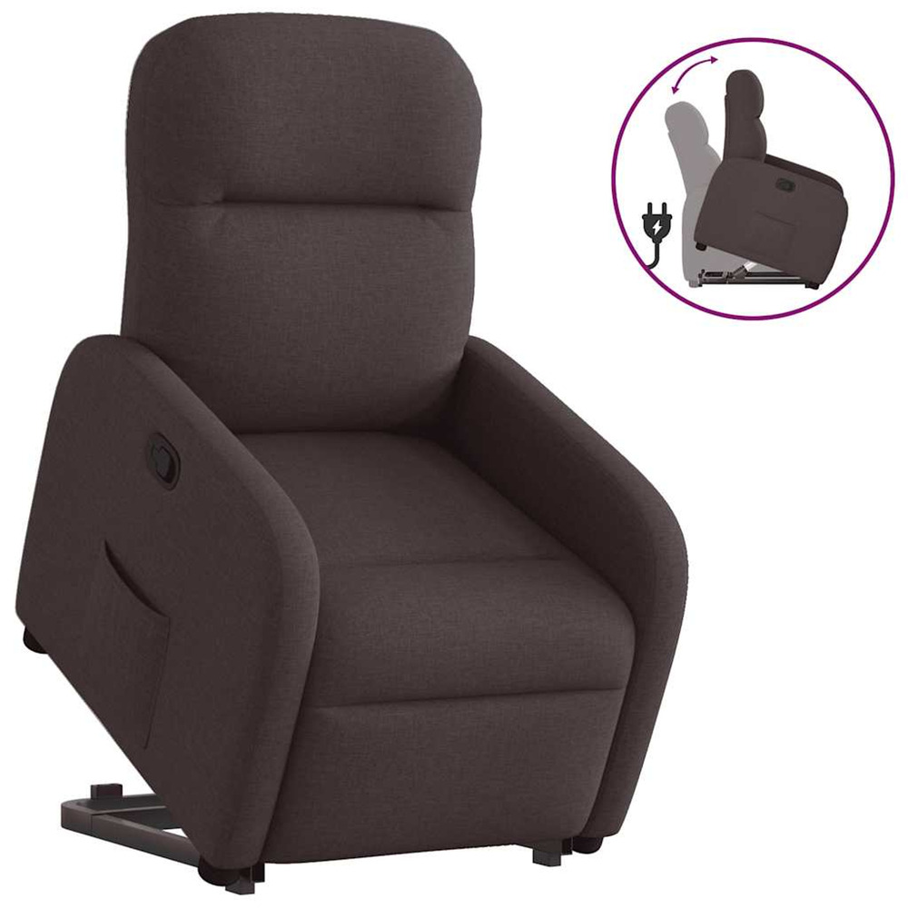 Fauteuil inclinable marron foncé tissu