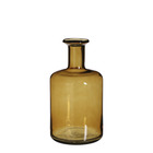 Mica decorations - vase bouteille en verre jaune h30