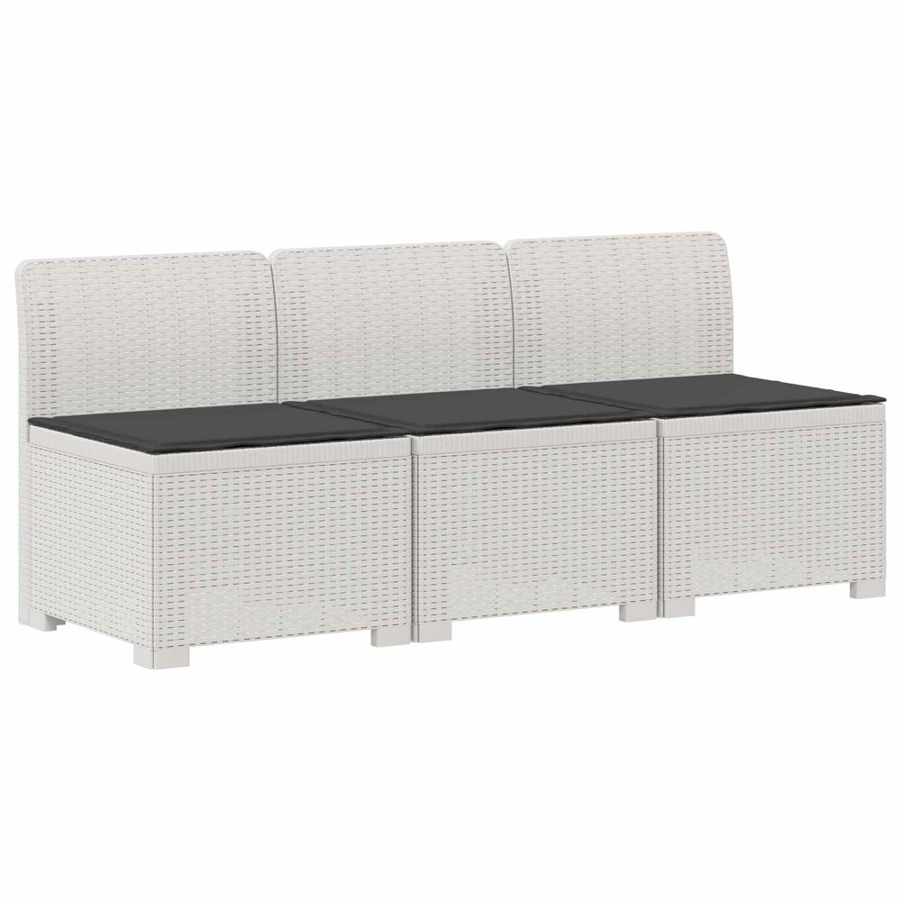 Canapé de jardin 3 places avec coussins look rattan 3 place pp