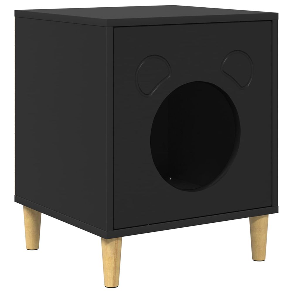Maison pour chat noir 42,5 x 40 x 53 cm bois d'ingénierie