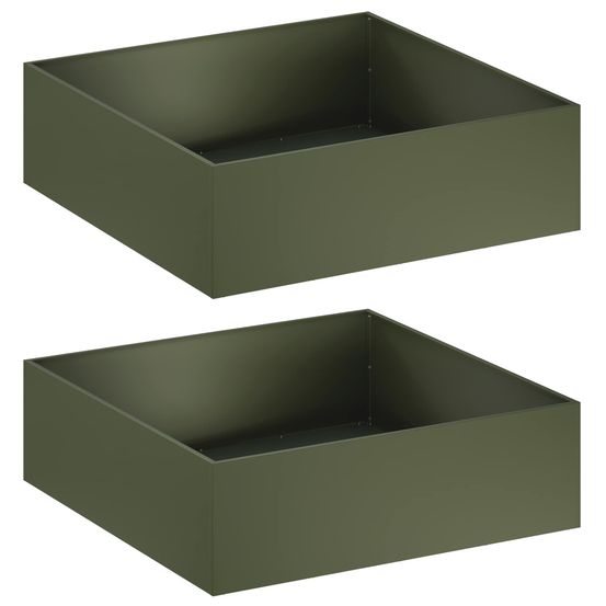 Cache-pot de jardin 2 pc vert olive 80 x 80 x 30 cm