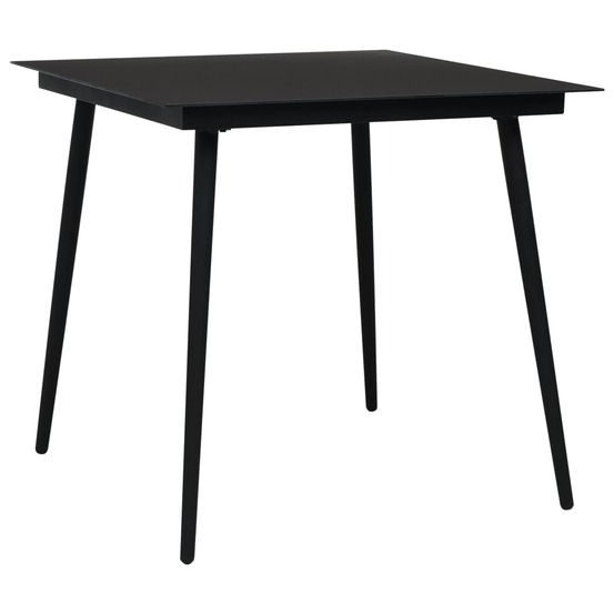 Ensemble à manger d'extérieur 5pcs corde en coton et acier noir