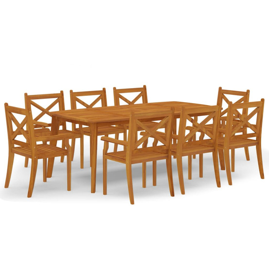 Ensemble à manger de jardin 9 pcs bois d'acacia solide
