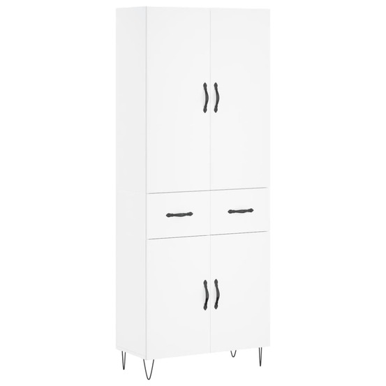 Buffet bahut commode armoire meuble de rangement organisateur cuisine salle de séjour salon haut 69,5 x 34 x 180 cm bois d'in