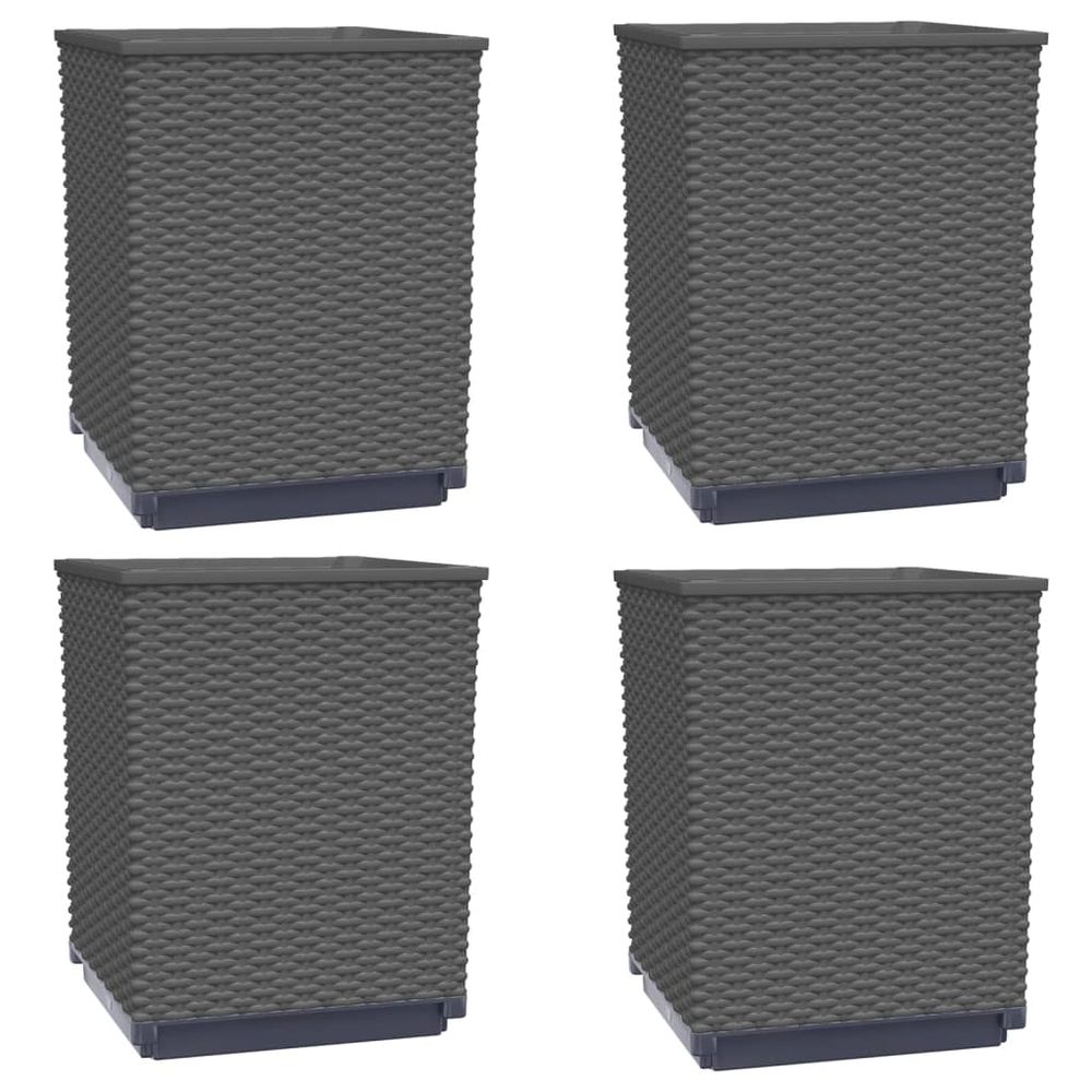 Jardinières 4 pcs noir 30x30x37 cm polypropylène