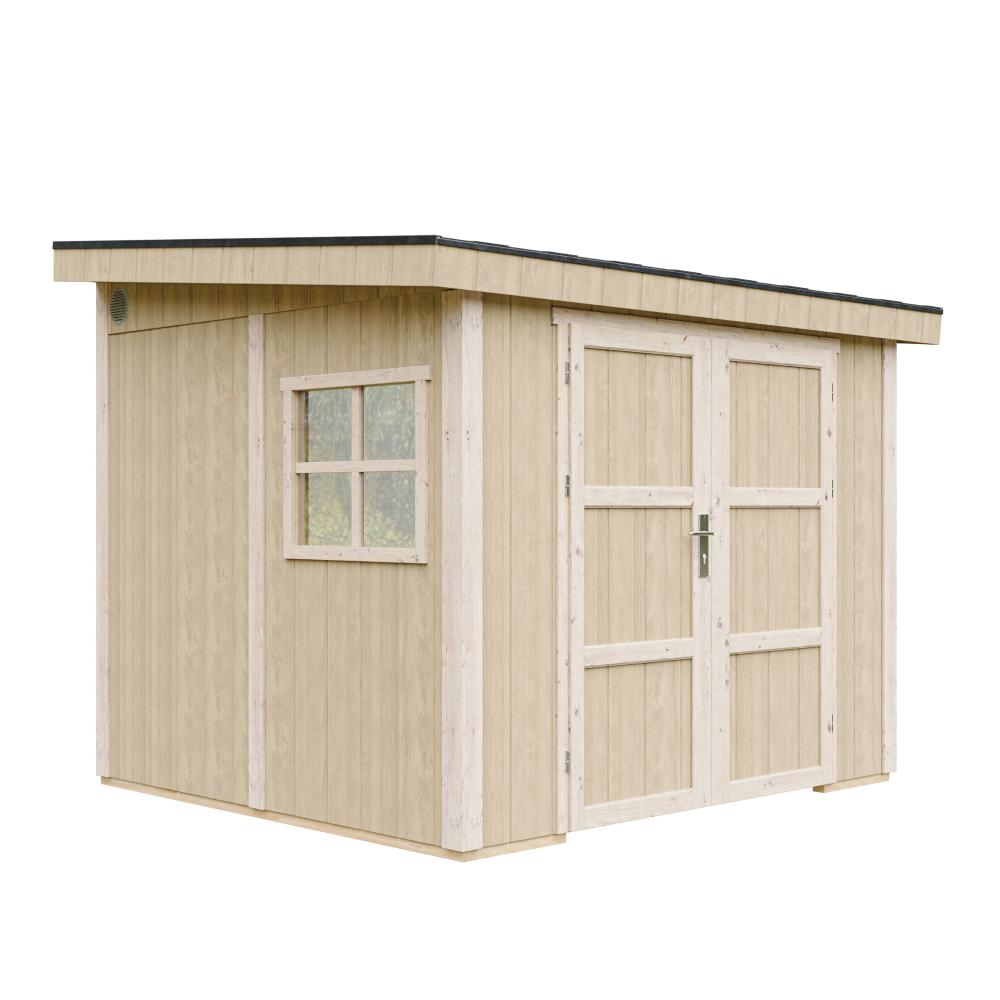 Abri de jardin qualité premium 5,9 m² - h231x248x294 cm - sans plancher e paroi latérale - timbela m938b