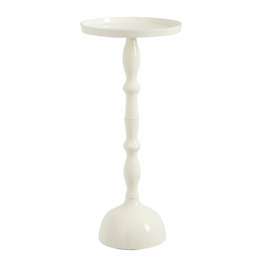 Mica decorations duco table d'appoint - h54 x ø25 cm - aluminium recyclé - blanc cassé