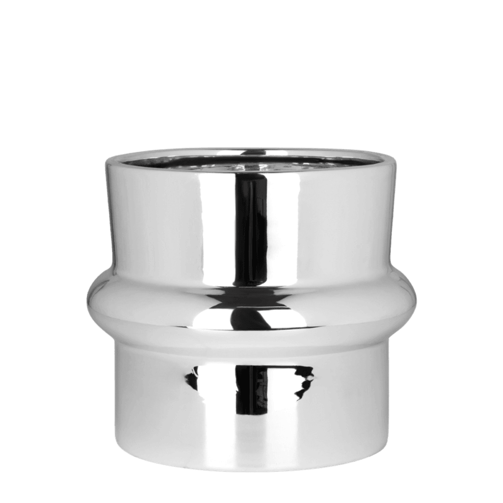 Cache-pot chrome argenté effet miroir - ø9 cm x h10,5 cm