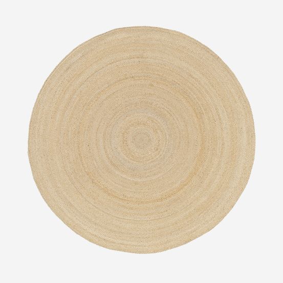 Tapis intérieur padma rond jute, naturel, différentes tailles, tissé plat